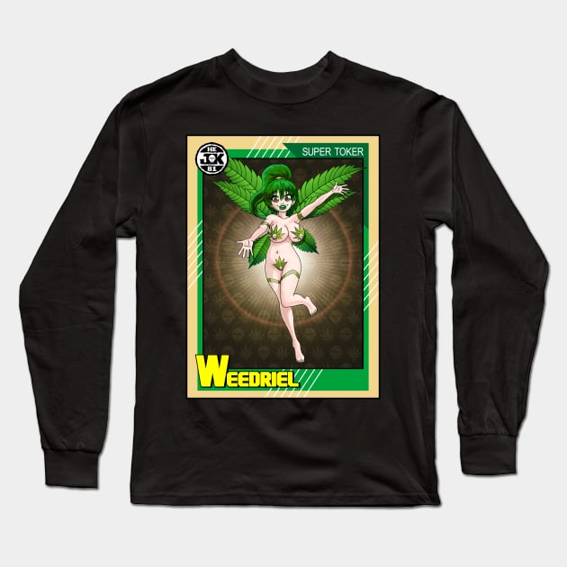 Weedriel, Tokedarr The Weedbarian, vintage hero card Long Sleeve T-Shirt by HEJK81